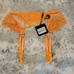 Honey Birdette Gabrielle mango garter belt XS